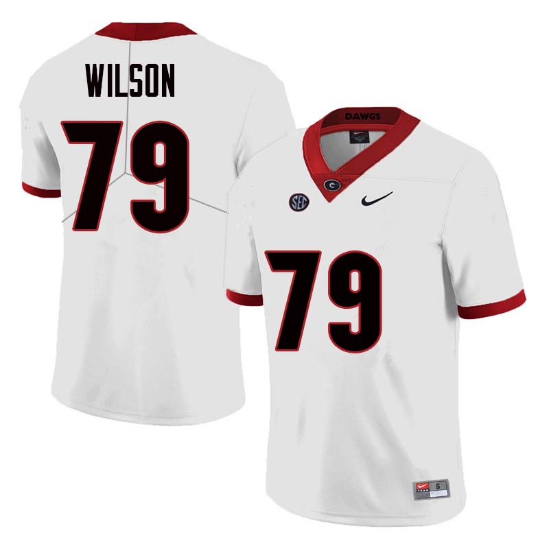 Men Georgia Bulldogs #79 Isaiah Wilson College Football Jerseys Sale-White